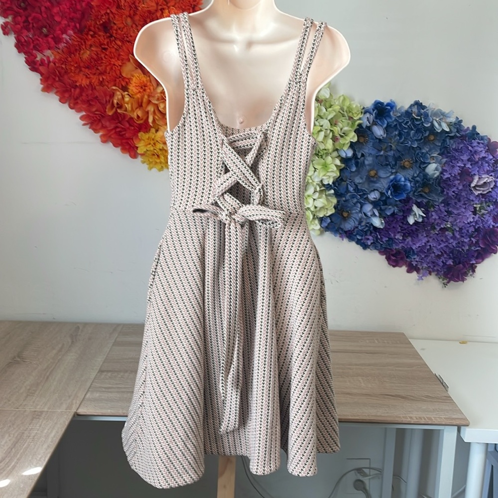 Anthropologie Maeve Jacquard Mini Dress with tie detail - Picture 9 of 16